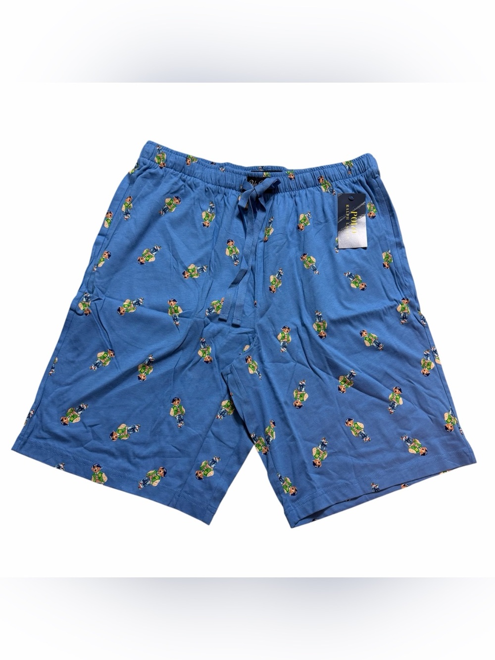 Polo Ralph Lauren Mens Blue Polo Bear Print Sleep/Lounge Shorts- Size Large NWT